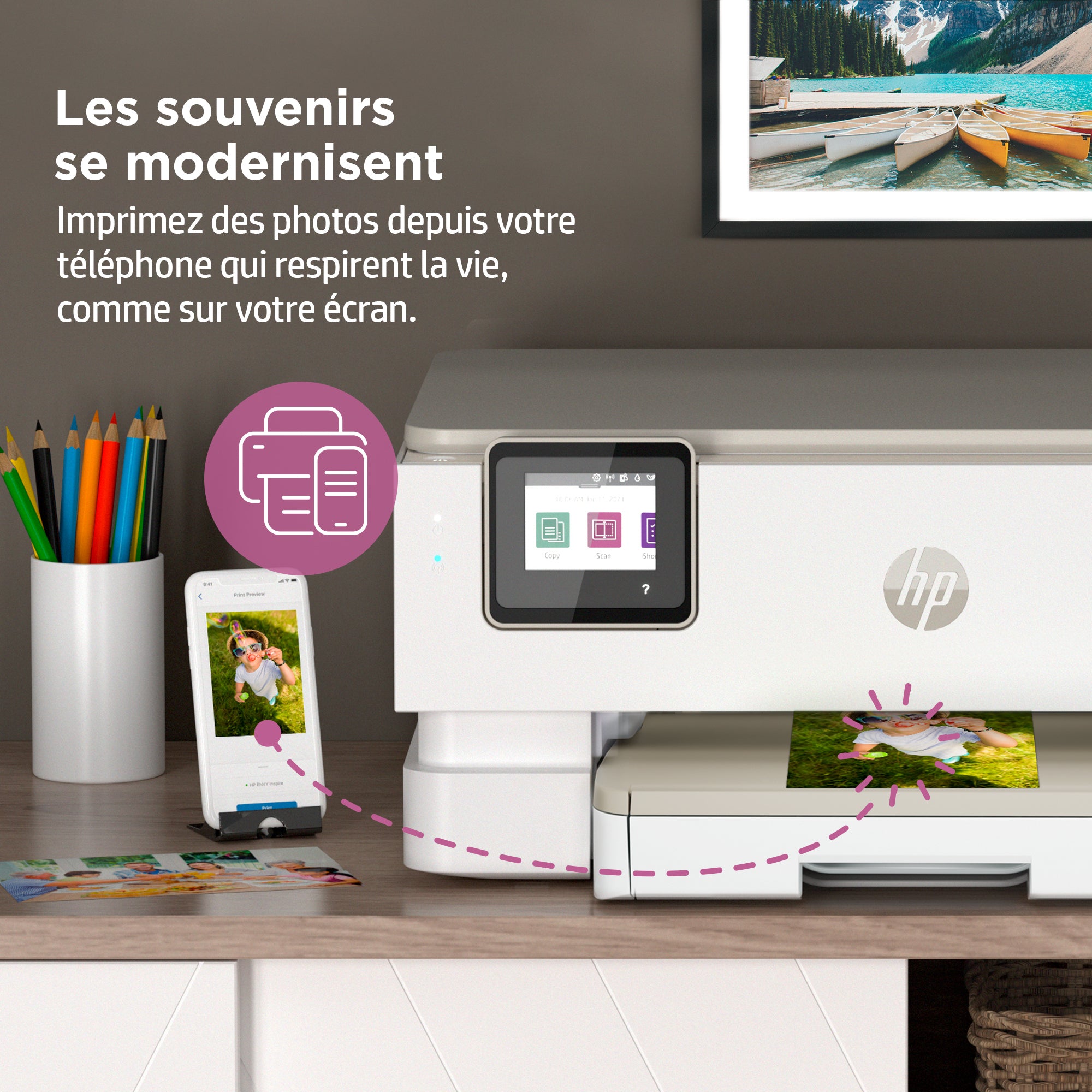 HP ENVY Inspire 7220e Sans fil All-in-One Couleur Imprimante, Instant Ink; copieur, scanner