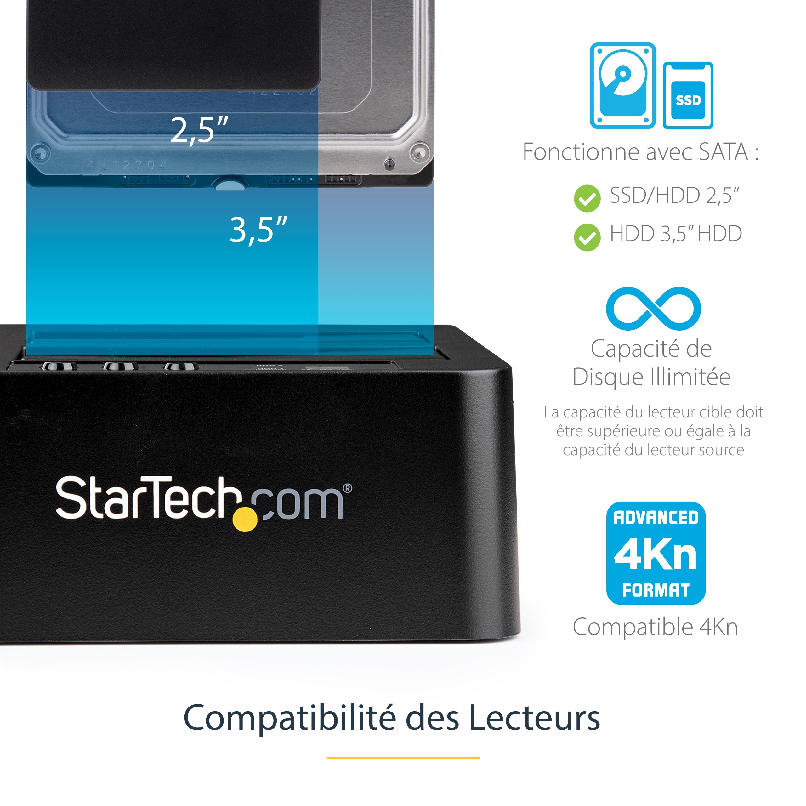 StarTech.com Duplicateur USB 3.1 (10 Gb/s) autonome pour disques durs SATA 2,5" ou 3,5"