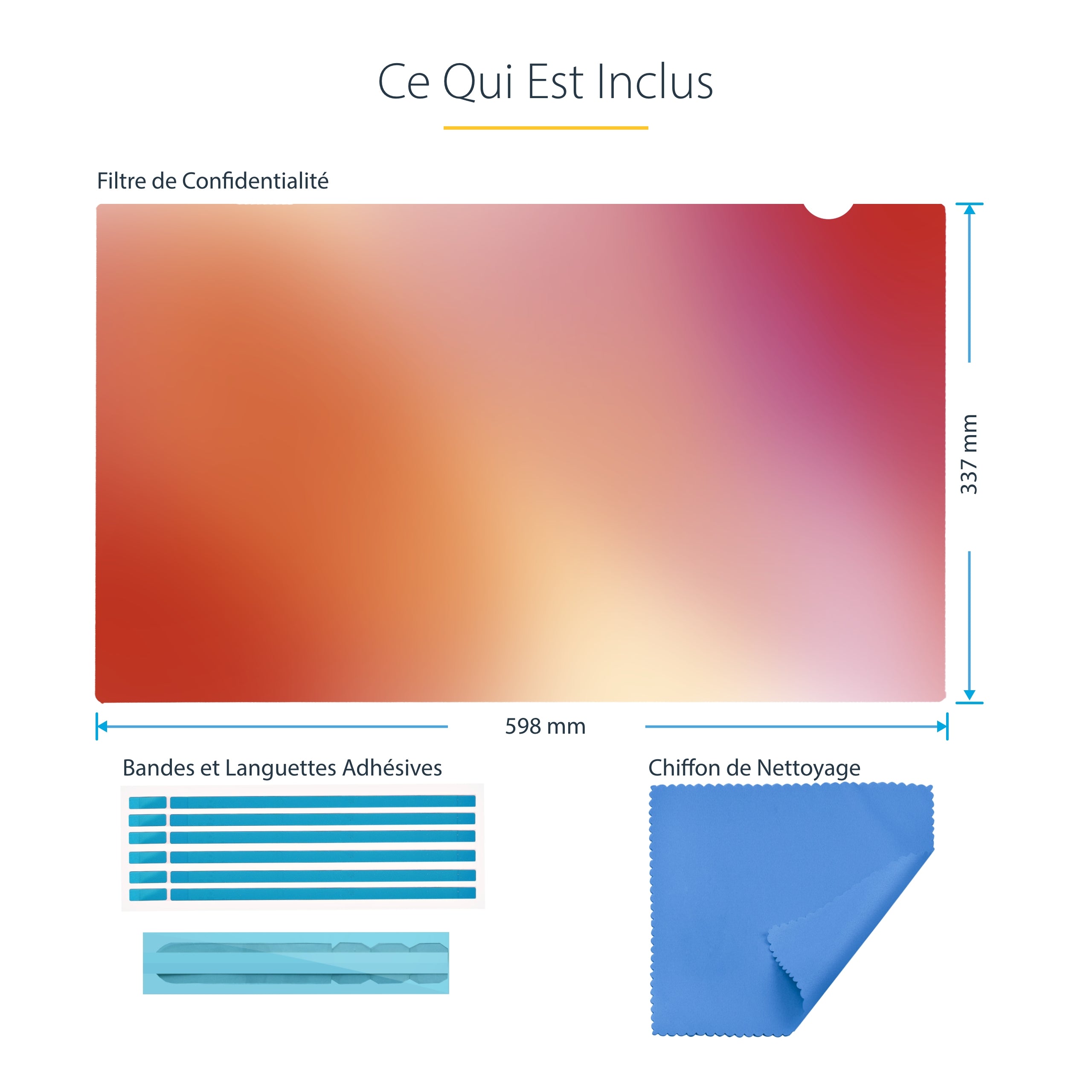 StarTech.com Filtre de Confidentialité pour Écran 27 pouces 16:9, Écran de Confidentialité Réversible Or, Filtre Anti Reflet pour Ordinateur Amélioré, Bouclier de Sécurité, +/- 30 Degrés
