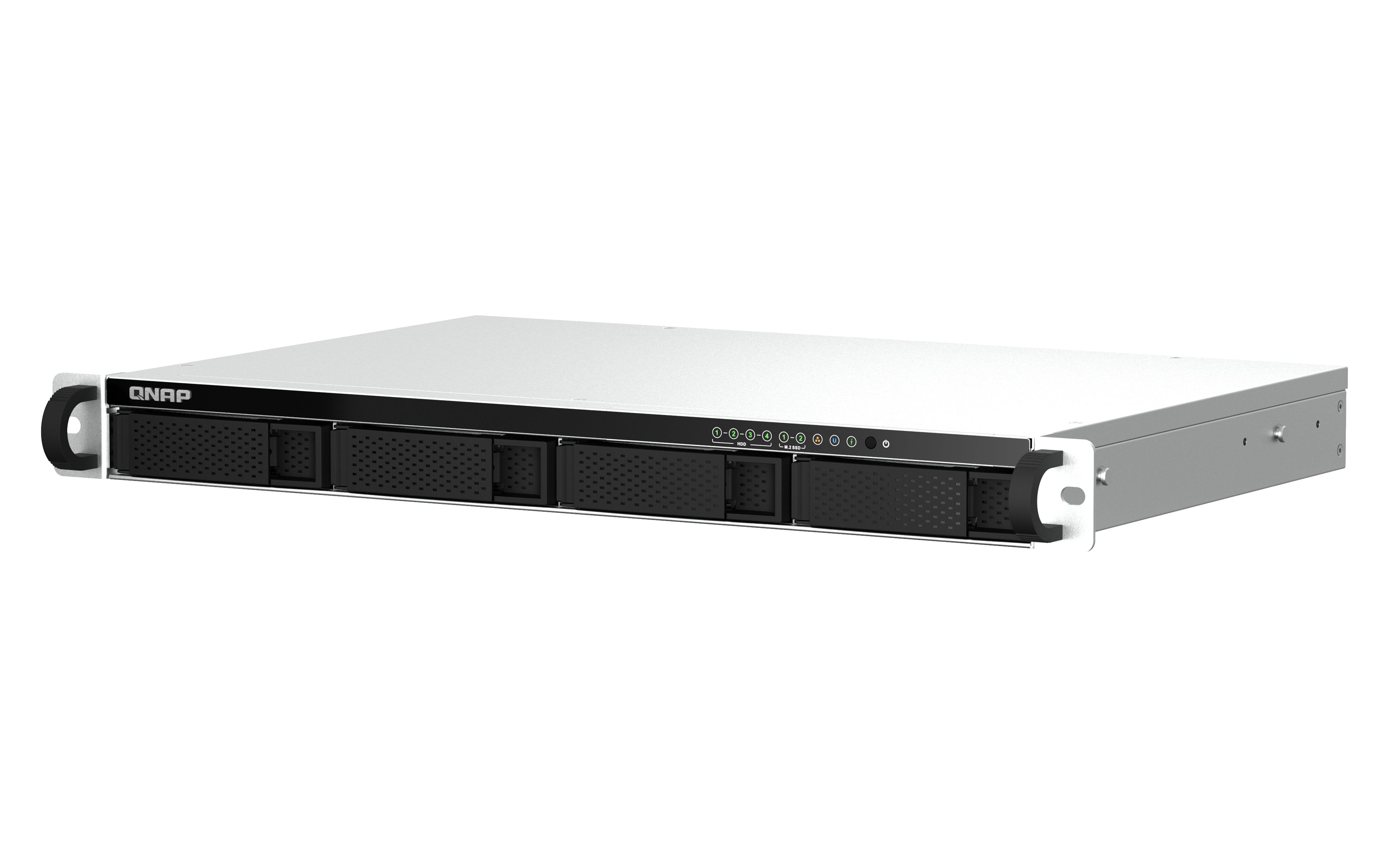 QNAP TS-464eU NAS Rack (1 U) Intel® Celeron® N5095 8 Go DDR4 0 To QNAP Turbo System Aluminium, Noir