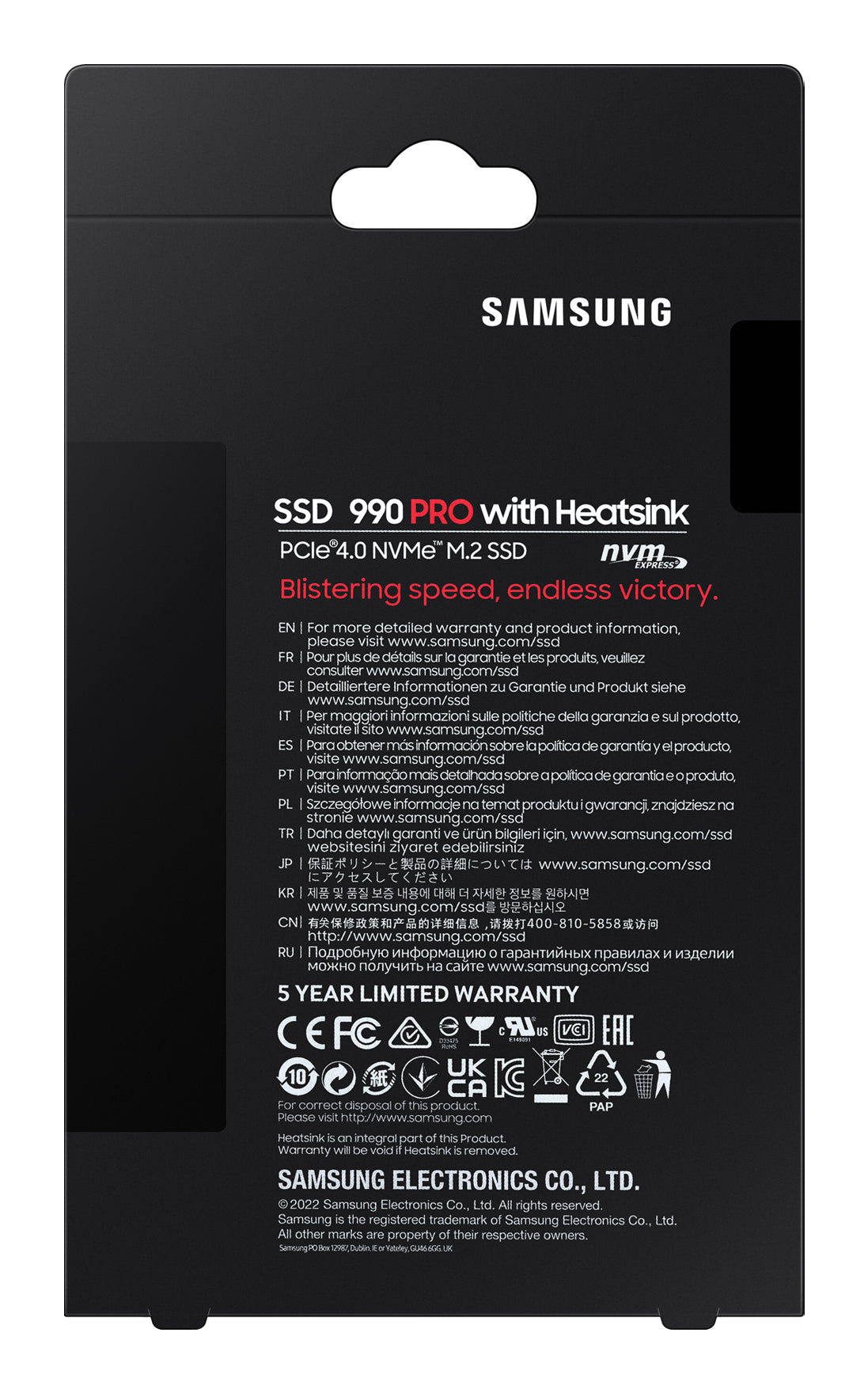 Samsung 990 PRO 1 To M.2 PCI Express 4.0 NVMe V-NAND MLC