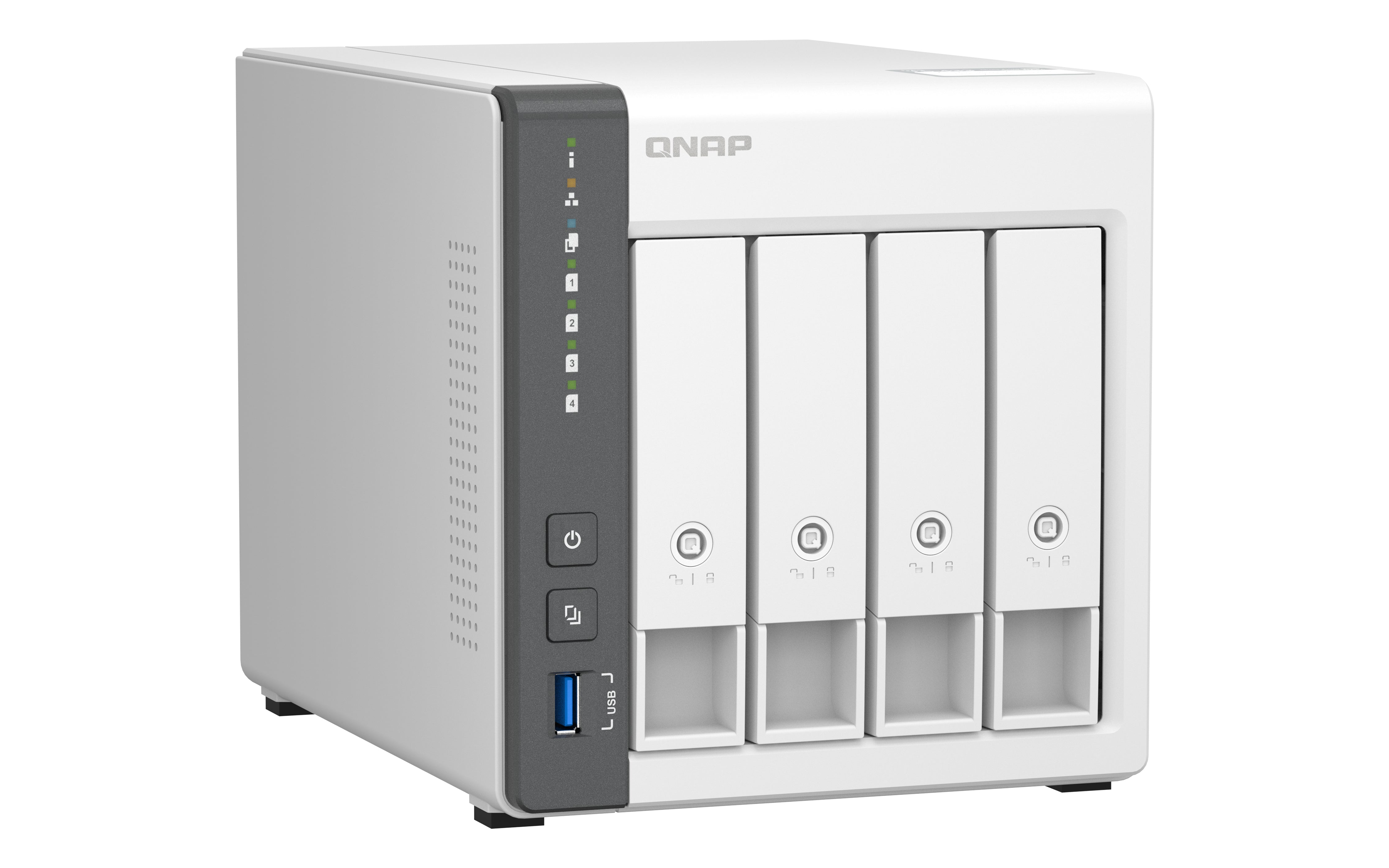 QNAP TS-433 NAS Tower ARM Cortex-A55 4 Go 0 To QNAP QTS Blanc