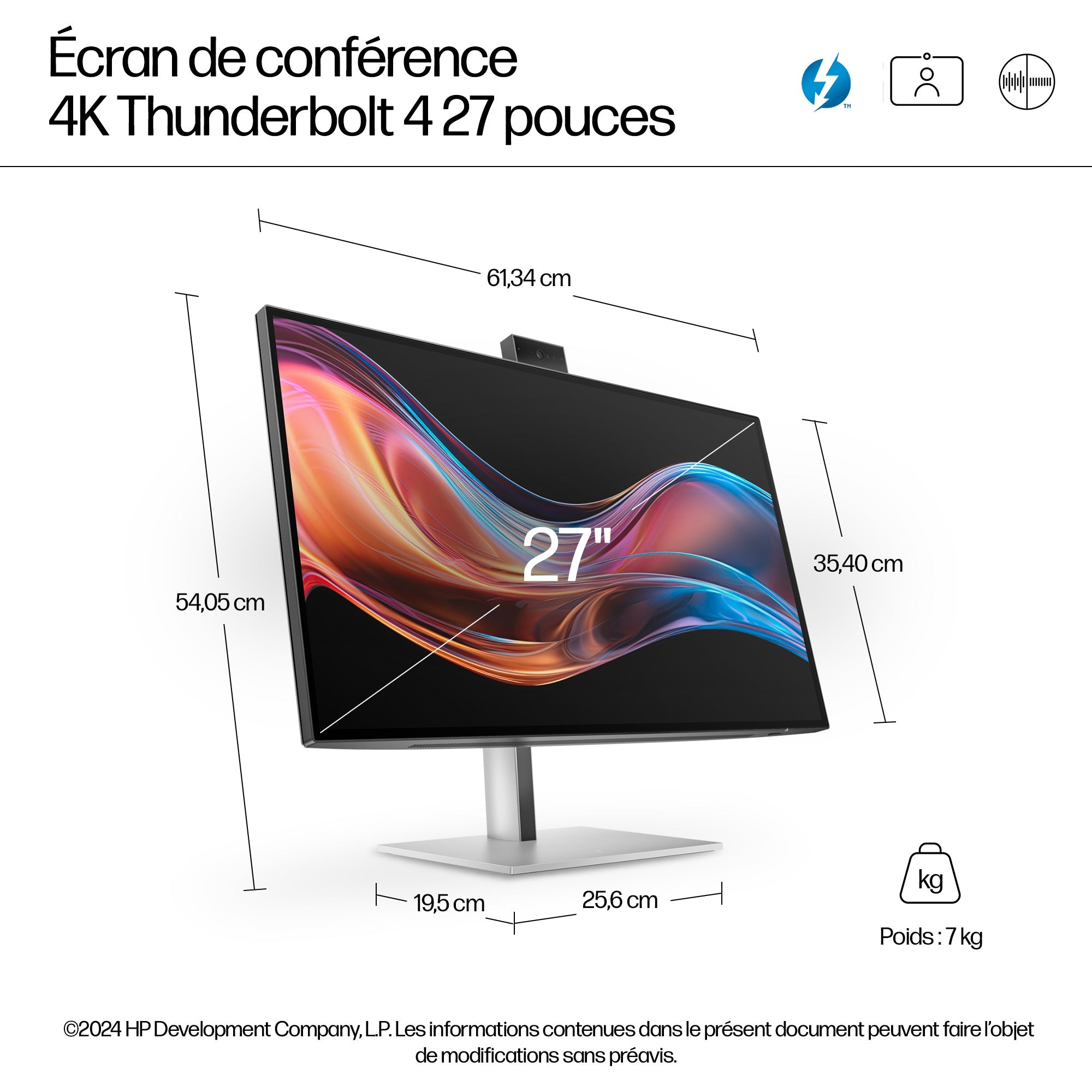 HP Écran pour conférence 4K Series 7 Pro 27 pouces - 727pm