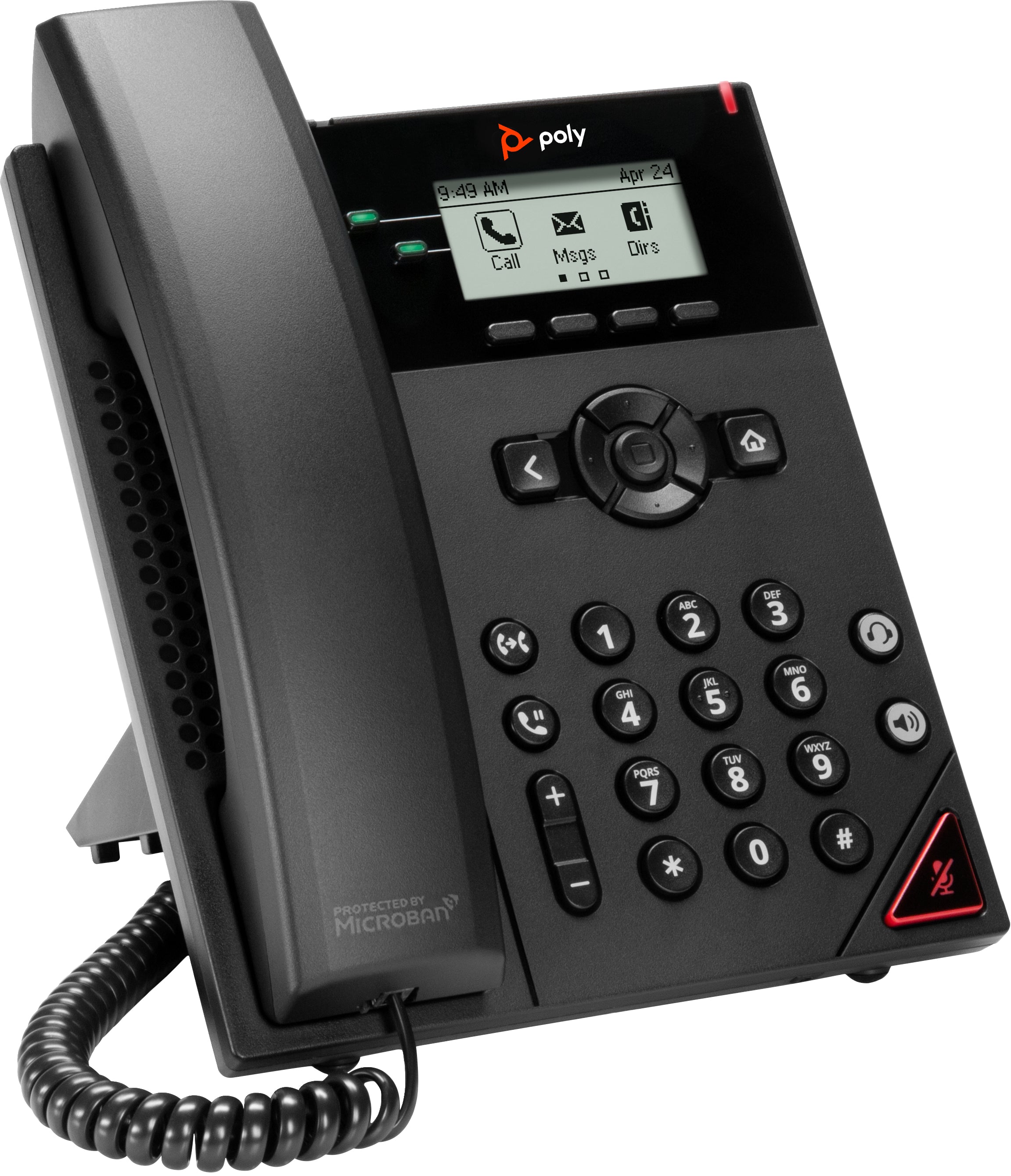 POLY Téléphone IP VVX 150 à 2 lignes et compatible PoE