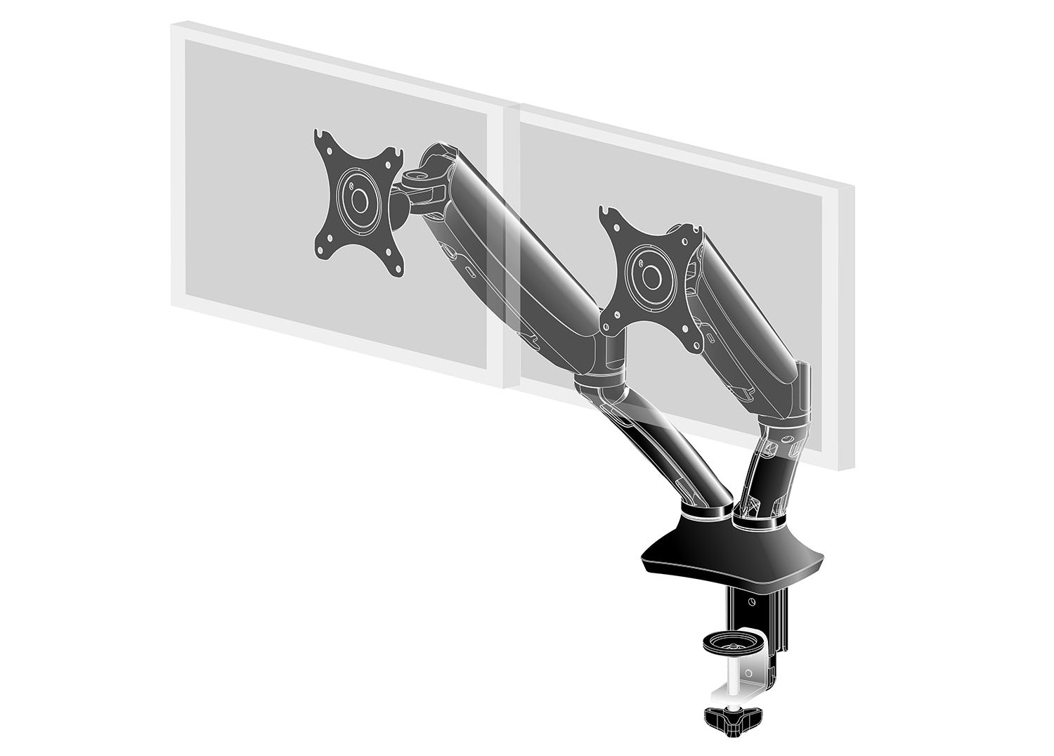 iiyama DS3002C-B1 support d'écran plat pour bureau 68,6 cm (27") Noir