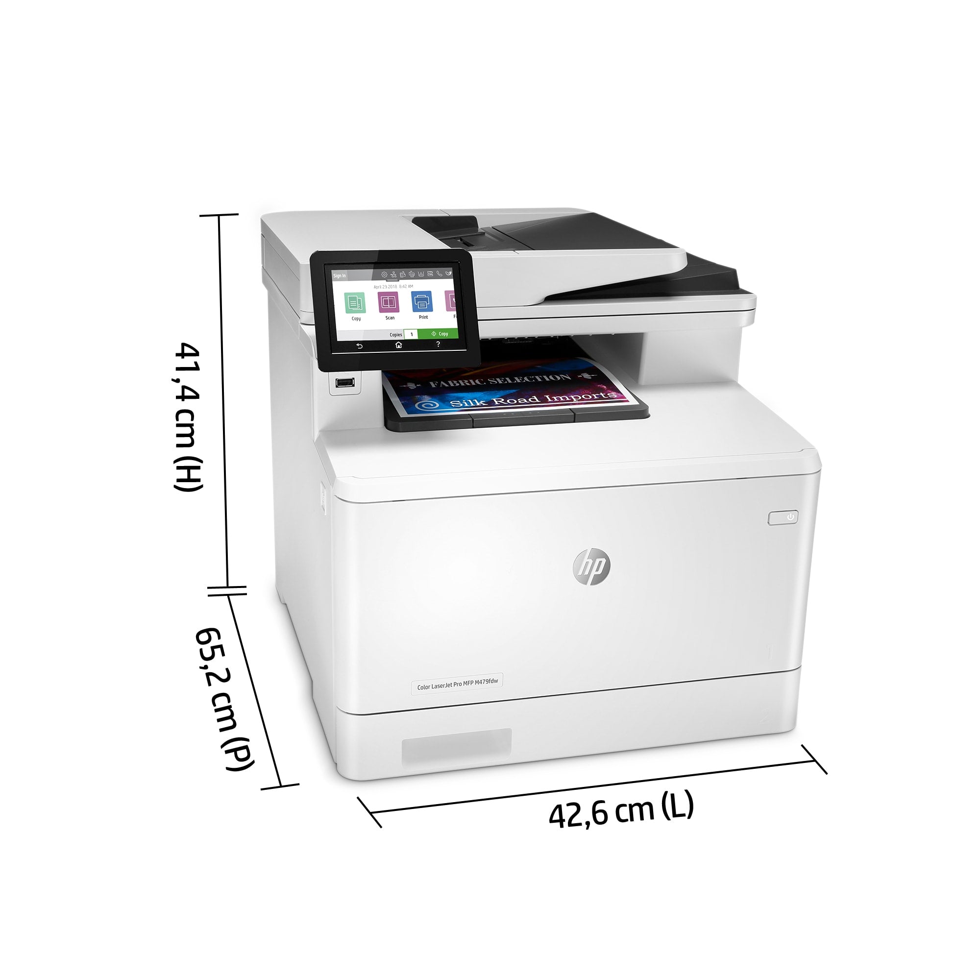 HP Color LaserJet Pro Imprimante multifonction M479fnw, Impression, copie, numérisation, télécopie, e-mail, Numérisation vers e-mail/PDF; Chargeur automatique de documents déroulé de 50 feuilles
