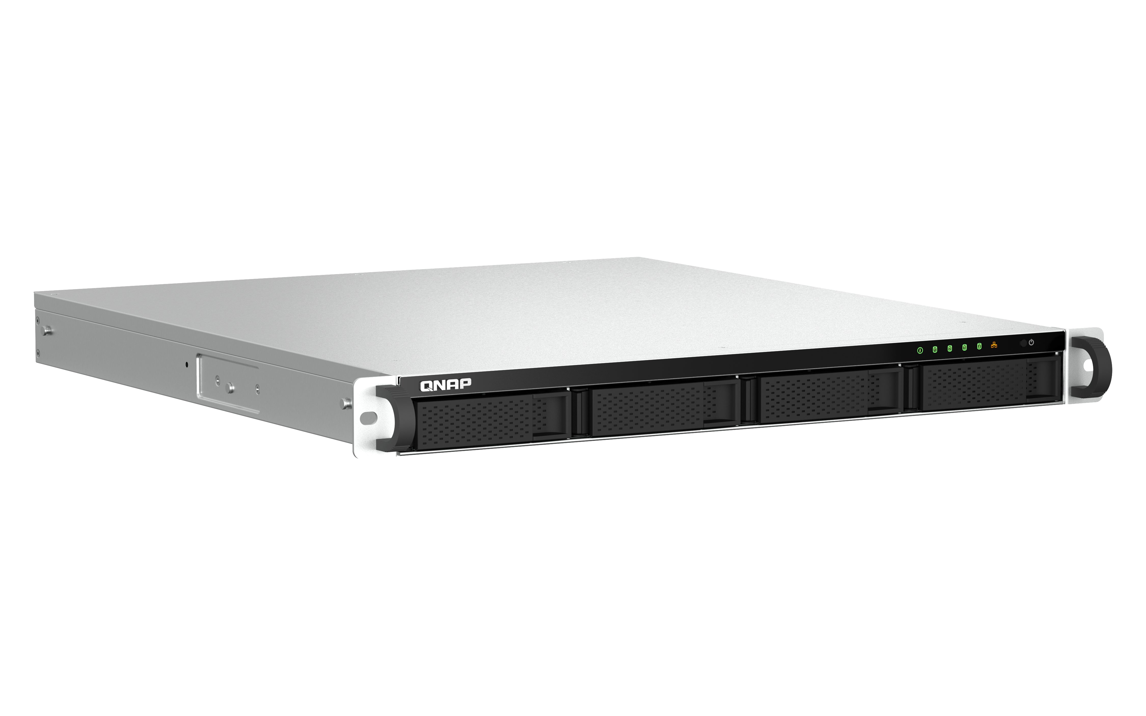 QNAP TS-464U NAS Rack (1 U) Intel® Celeron® N5095 8 Go DDR4 0 To QNAP Turbo System Aluminium, Noir