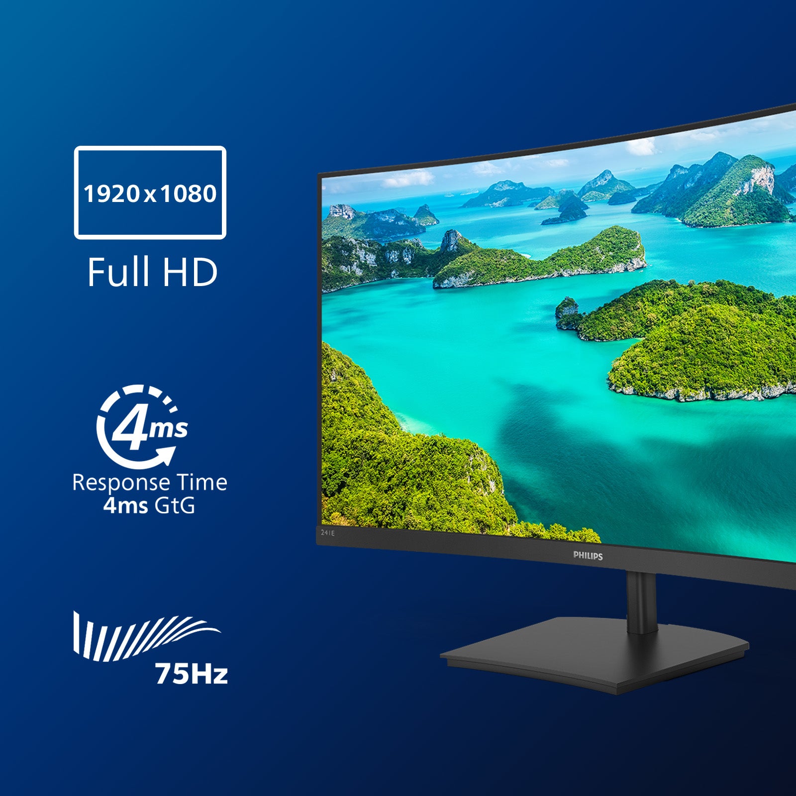 Philips E Line 241E1SCA/00 écran plat de PC 59,9 cm (23.6") 1920 x 1080 pixels Full HD LCD Noir