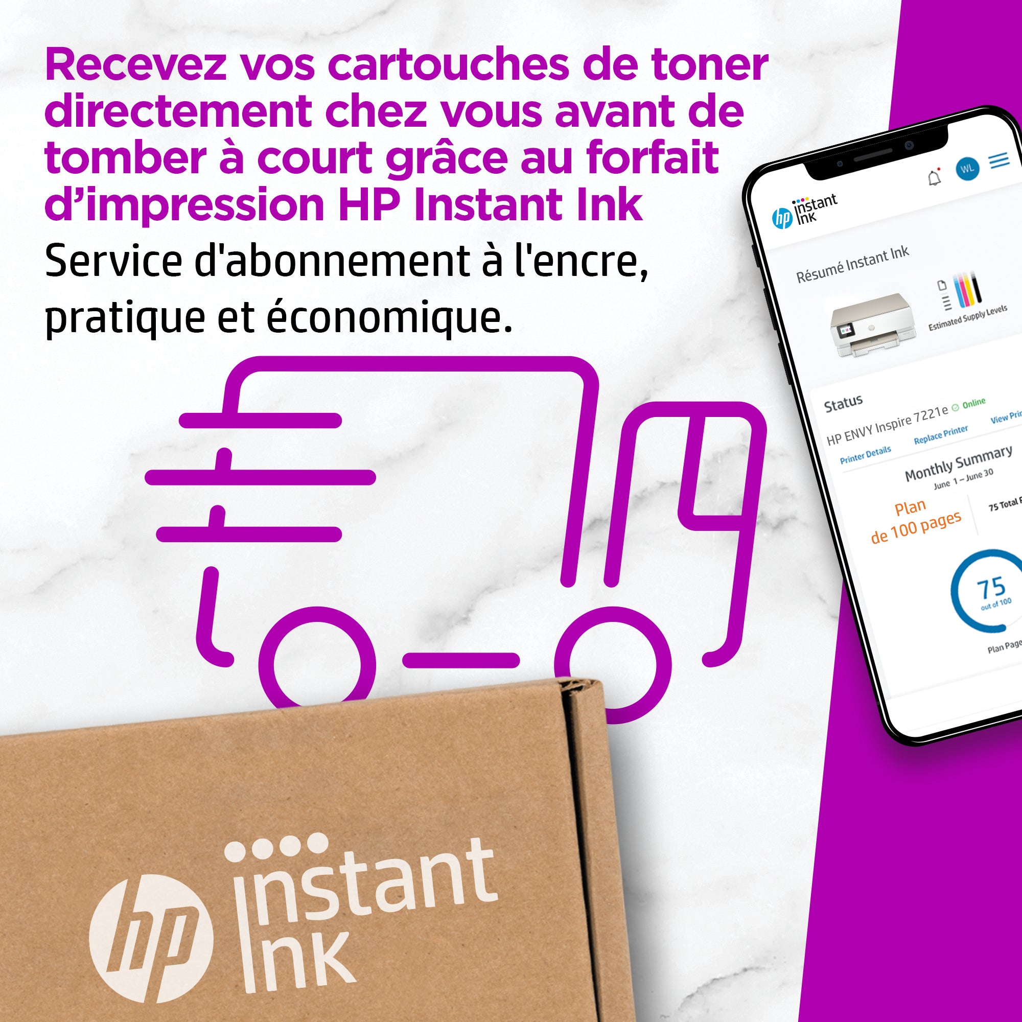 HP ENVY Inspire 7221e Sans fil All-in-One Couleur Imprimante, Instant Ink; Impression photo