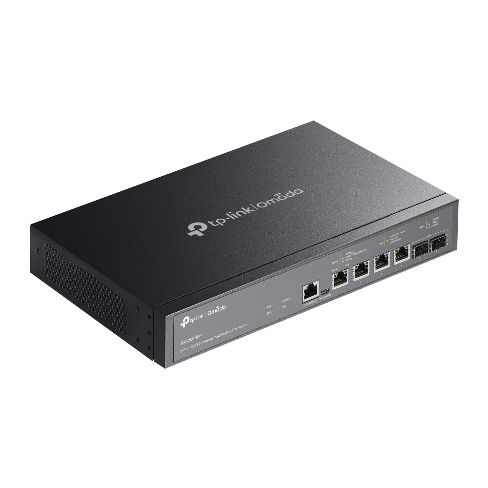 TP-Link Omada SX3206HPP commutateur réseau Géré L2+ 10G Ethernet (100/1000/10000) Connexion Ethernet, supportant l'alimentation via ce port (PoE) Noir