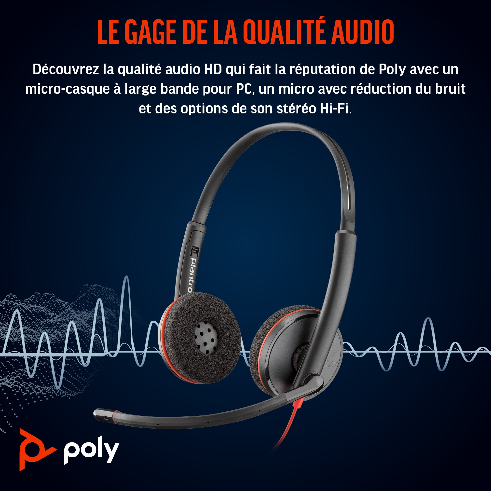 Poly Micro-casque Blackwire 3220 stéréo USB-C + adaptateur USB-C/A