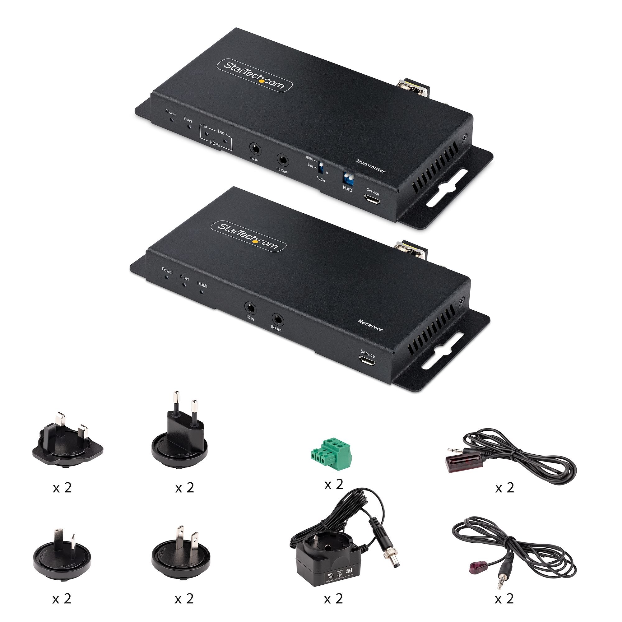 StarTech.com Kit Extender HDMI Fibre Optique - 4K60Hz jusqu'à 1km (Monomode) ou 300m (Multimode) Fibre optique LC, HDR, HDCP, Audio 3.5mm/RS232/Extender IR - Prolongateur/Extension HDMI - Kit Émetteur et Récepteur