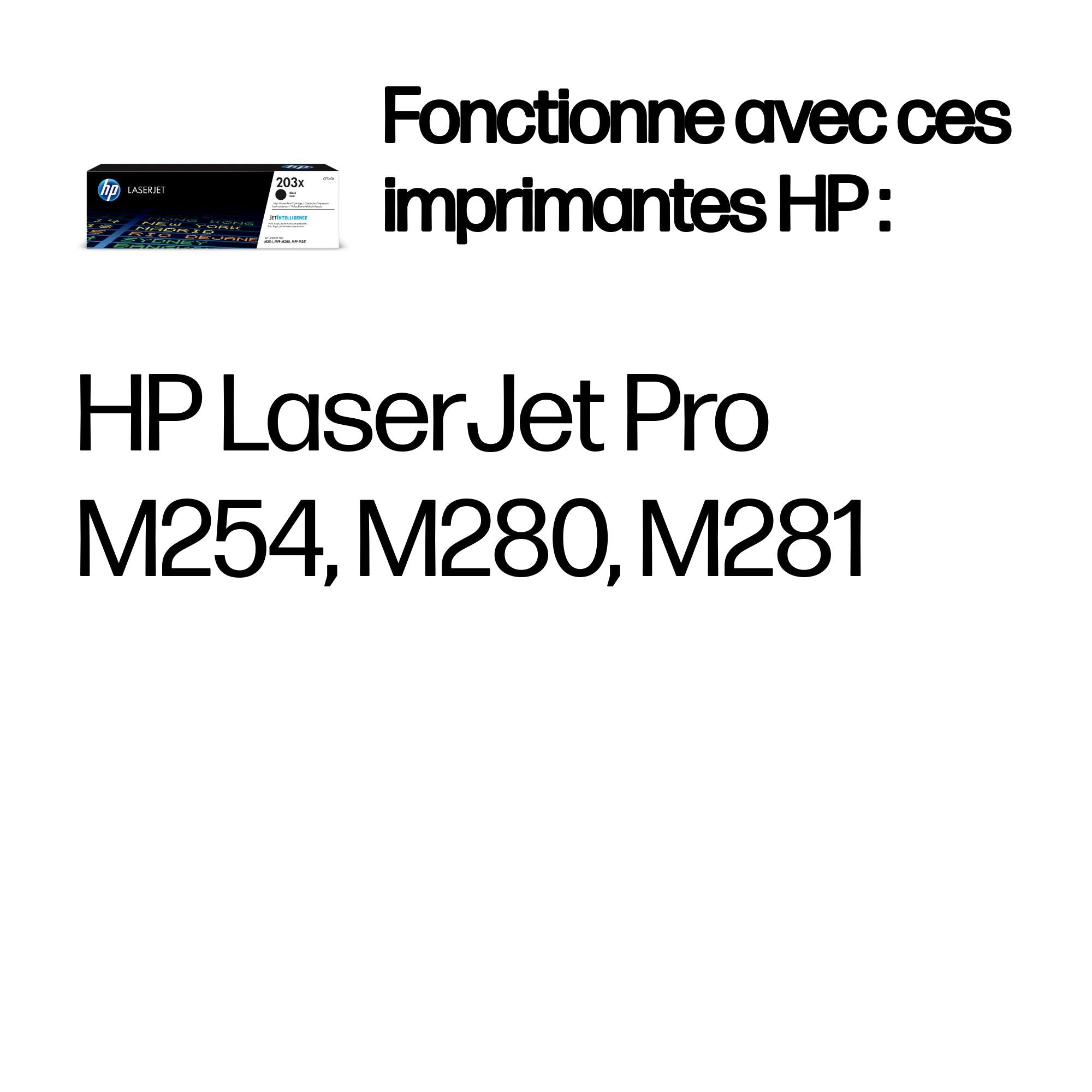 HP 203X cartouche de toner LaserJet noir grande capacité authentique