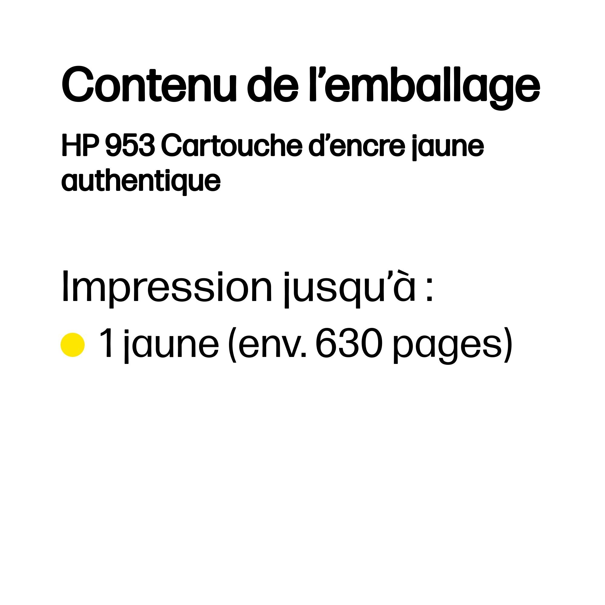 HP 953 Cartouche d’encre jaune authentique