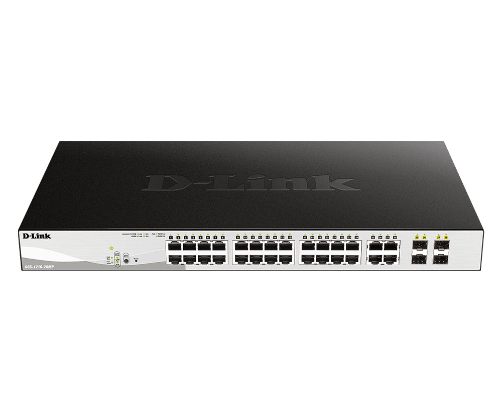 D-Link DGS-1210-28P commutateur réseau Géré L2 Gigabit Ethernet (10/100/1000) Connexion Ethernet, supportant l'alimentation via ce port (PoE) 1U Noir