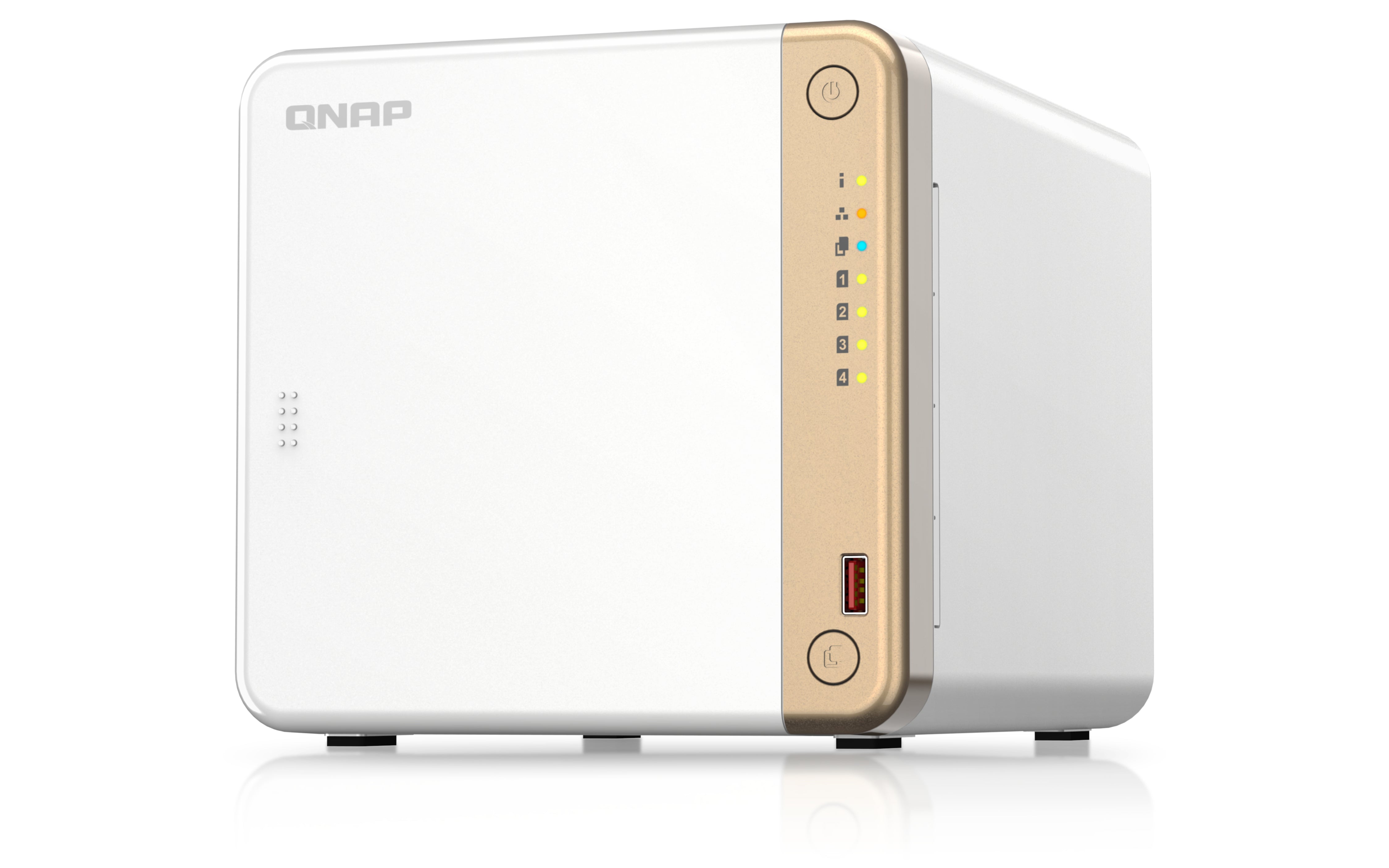 QNAP TS-462-4G serveur de stockage NAS Tower Intel® Celeron® N4505 2 Go DDR4 0 To QNAP QTS Blanc