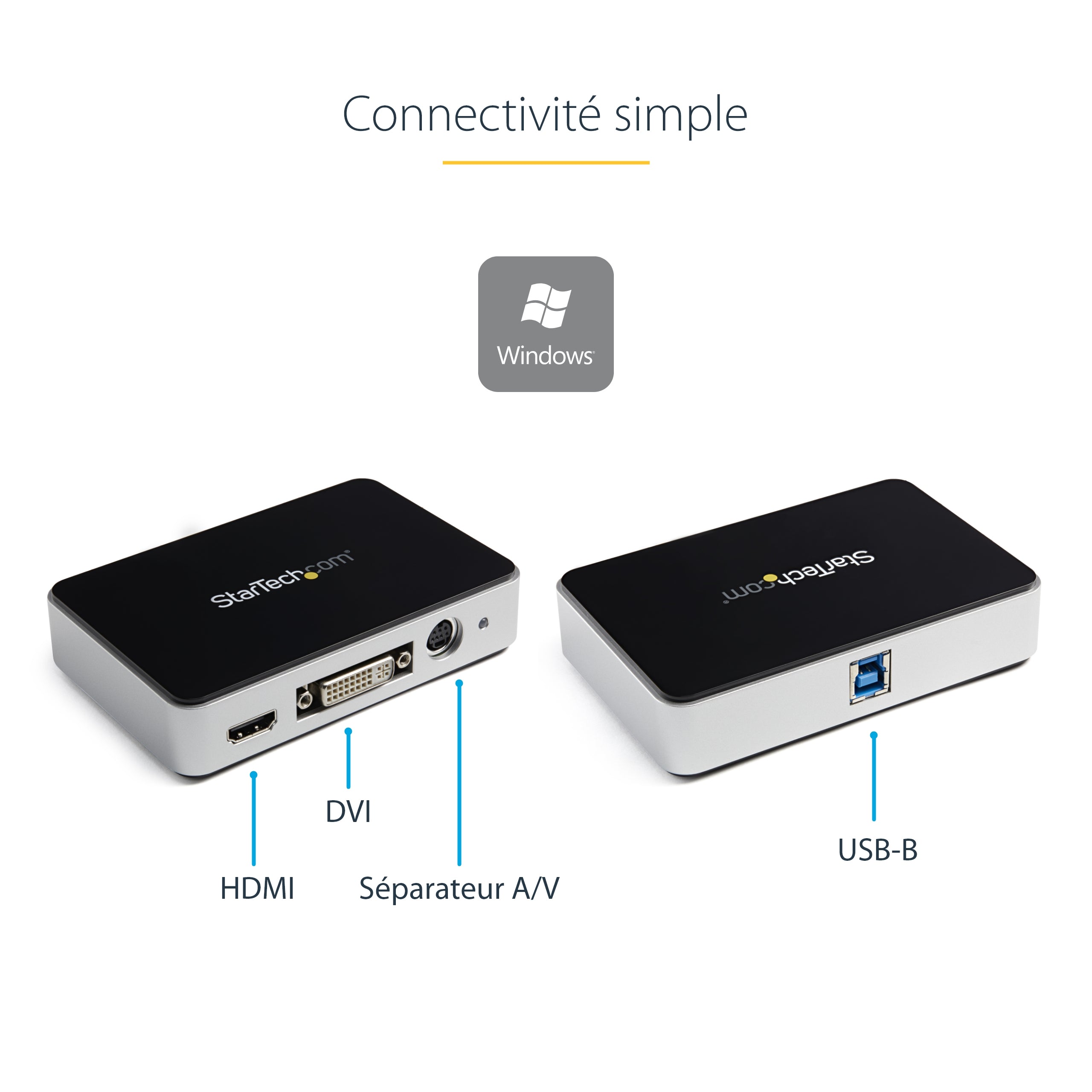StarTech.com Boîtier d'acquisition vidéo HD USB 3.0 - Enregistreur vidéo HDMI / DVI / VGA / Composant - 1080p - 60fps