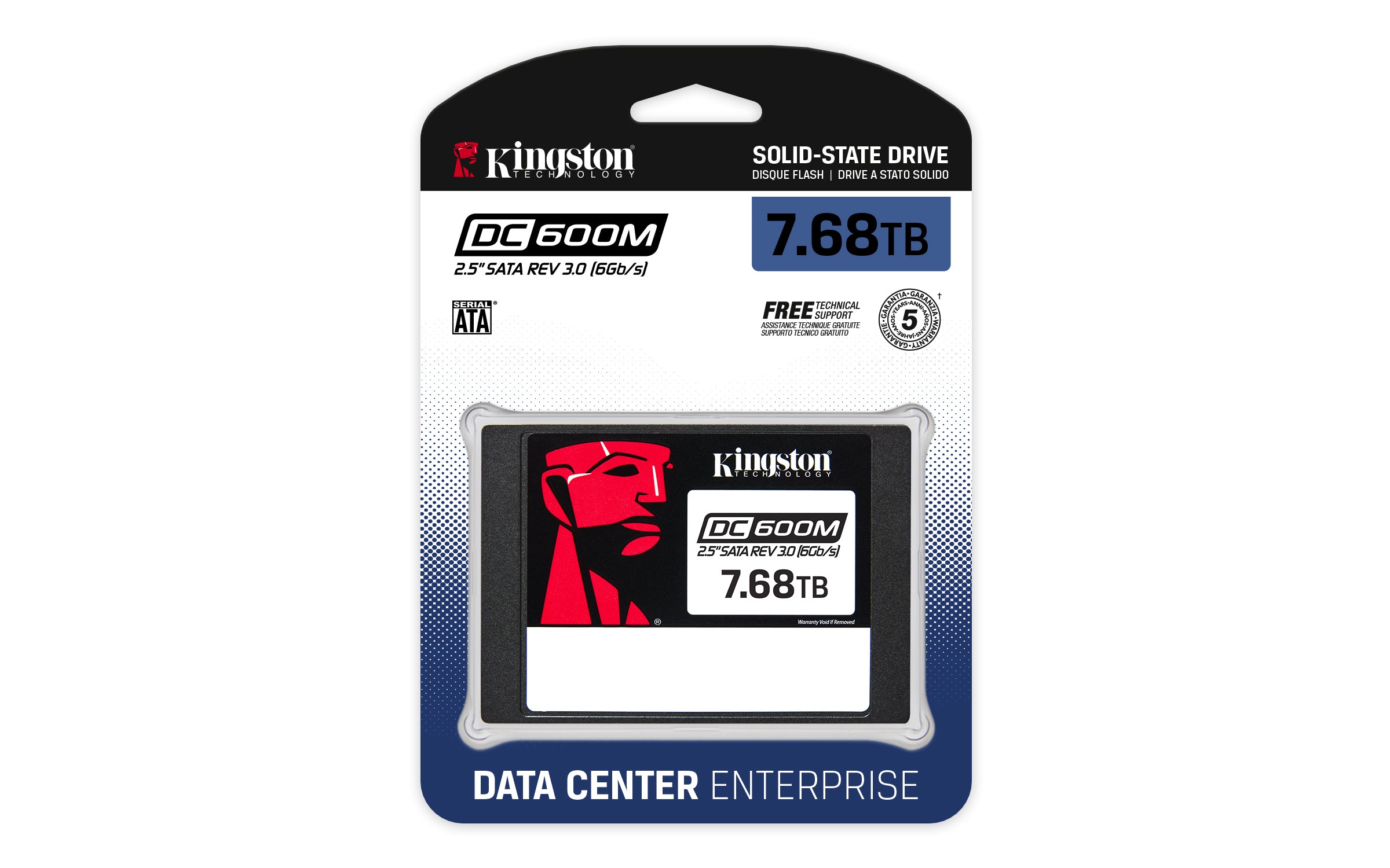 Kingston Technology SSD SATA Enterprise DC600M (usage mixte) 2,5” de 7 680 Go