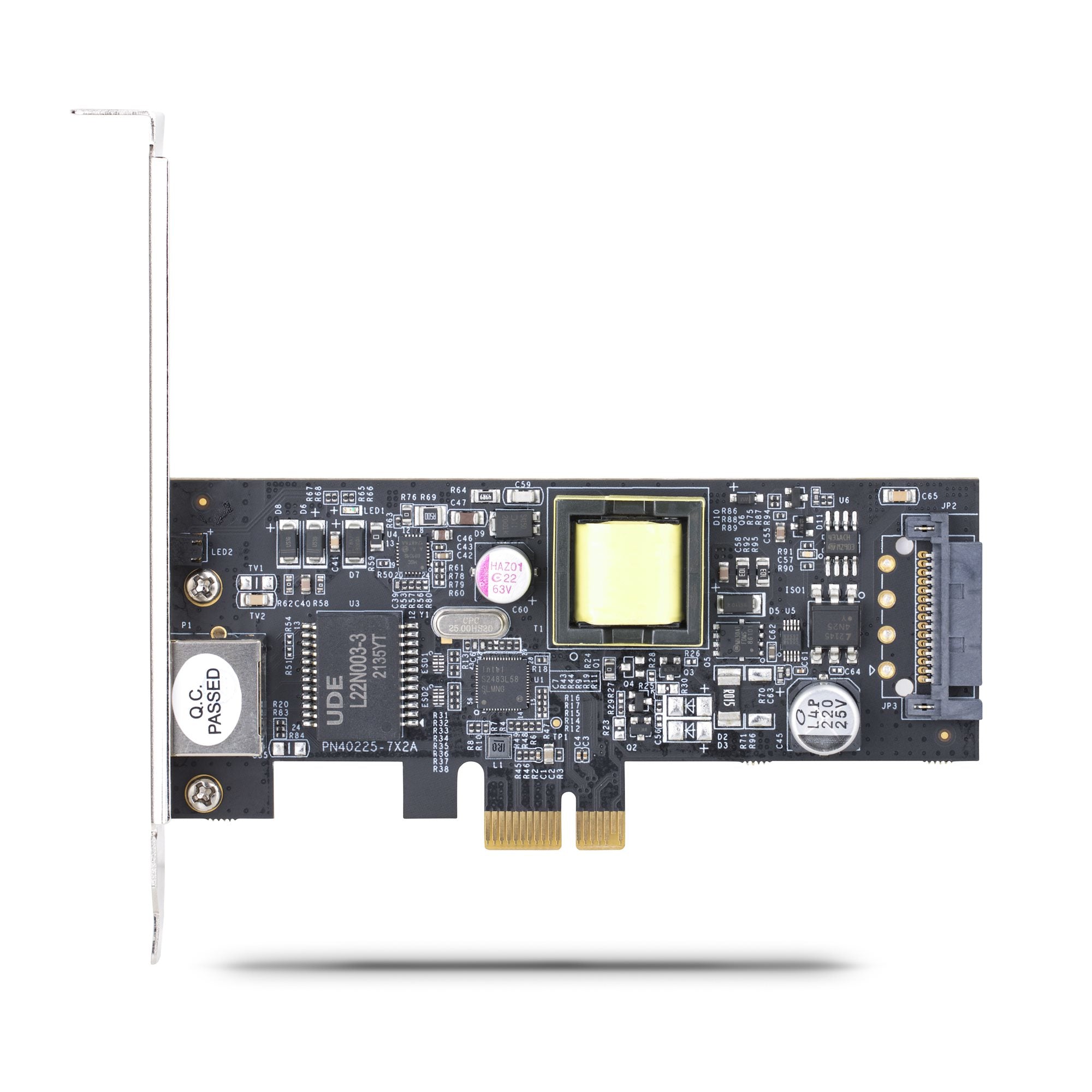StarTech.com Carte Réseau PoE 2.5Gbps NBASE-T à 1 Port, Intel I225-V, 802.3af/at PoE+ Multi-Gigabit NIC, Adaptateur/Carte Serveur PCIe LAN, Interface Ethernet Alimentée par SATA - Supporte Win/Linux/VMware ESXI