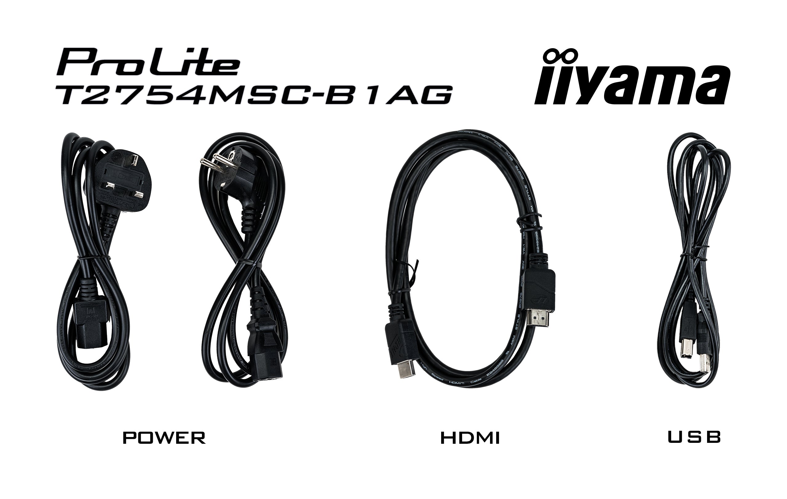 iiyama ProLite T2754MSC-B1AG écran plat de PC 68,6 cm (27") 1920 x 1080 pixels Full HD LED Écran tactile Multi-utilisateur Noir