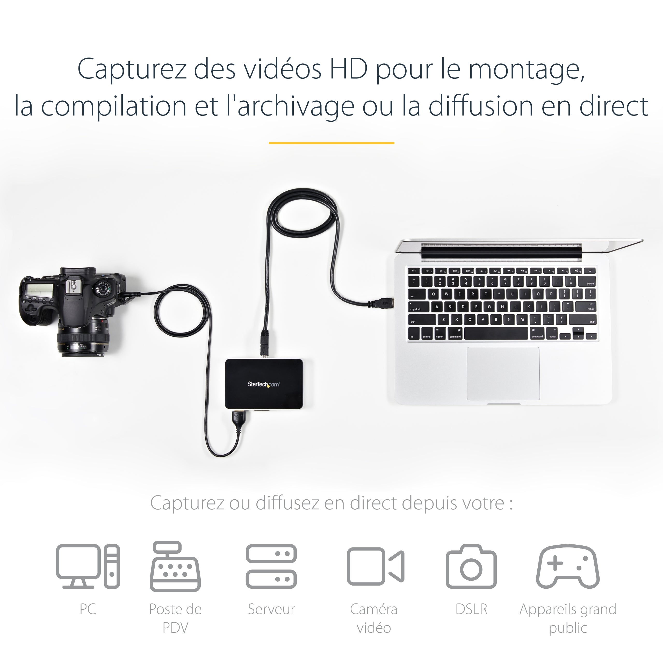 StarTech.com Boîtier d'acquisition vidéo HD USB 3.0 - Enregistreur vidéo HDMI / DVI / VGA / Composant - 1080p - 60fps