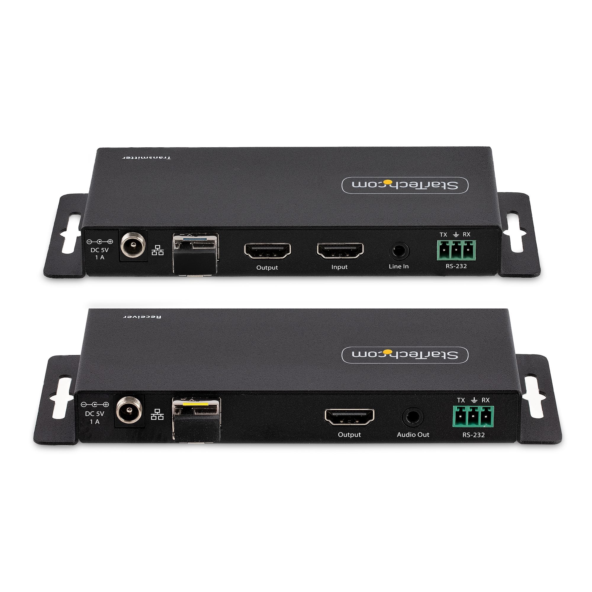StarTech.com Kit Extender HDMI Fibre Optique - 4K60Hz jusqu'à 1km (Monomode) ou 300m (Multimode) Fibre optique LC, HDR, HDCP, Audio 3.5mm/RS232/Extender IR - Prolongateur/Extension HDMI - Kit Émetteur et Récepteur