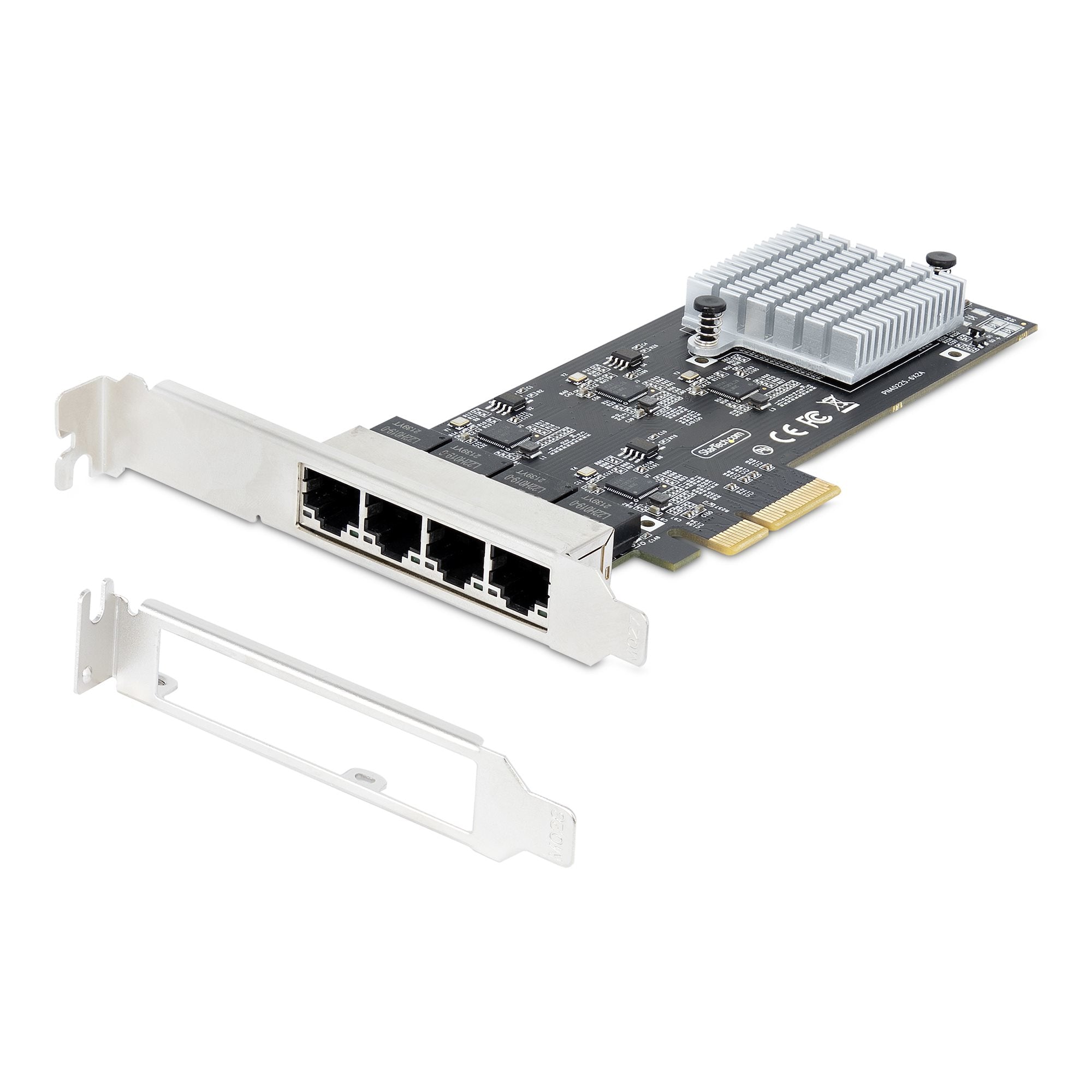 StarTech.com Carte Réseau PCIe à 4 Ports 2,5 Gbps NBASE-T, Intel I225-V - Carte Réseau pour PC - Carte Réseau Ethernet Multi-Gigabit - Carte LAN Serveur PCI Express 2.1 - Interface Ethernet de Bureau