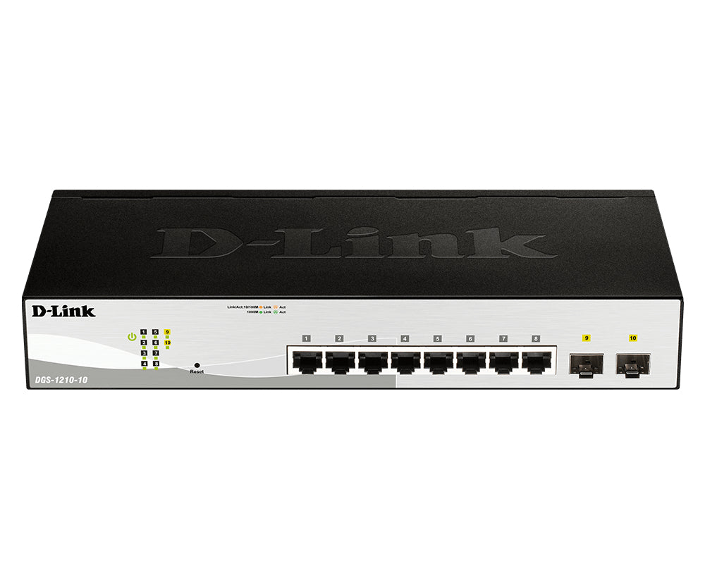 D-Link DGS-1210-10 commutateur réseau Géré L2 Gigabit Ethernet (10/100/1000) 1U Noir, Gris