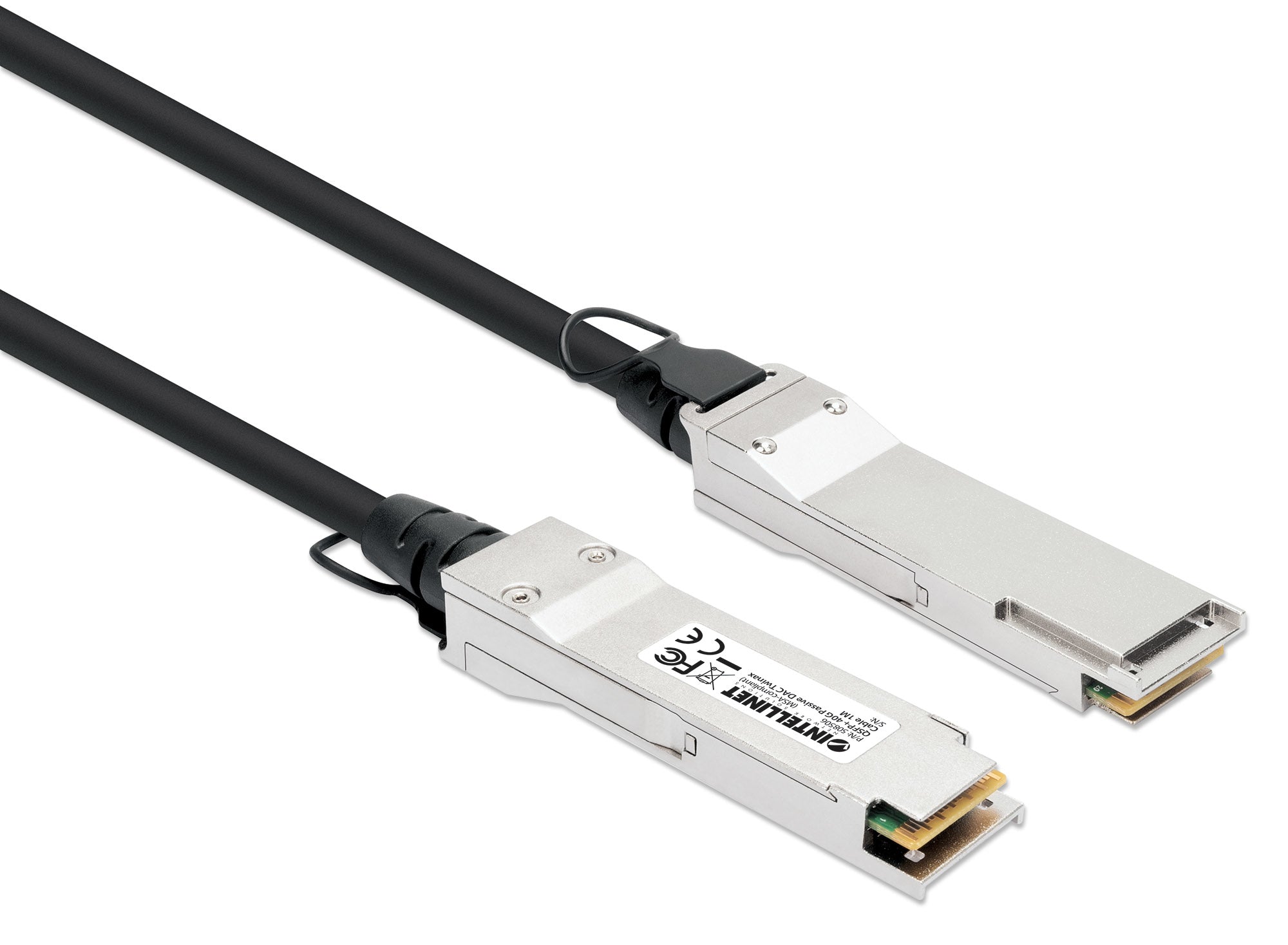 Intellinet 508506 câble InfiniBand et à fibres optiques 1 m QSFP+ Noir, Argent