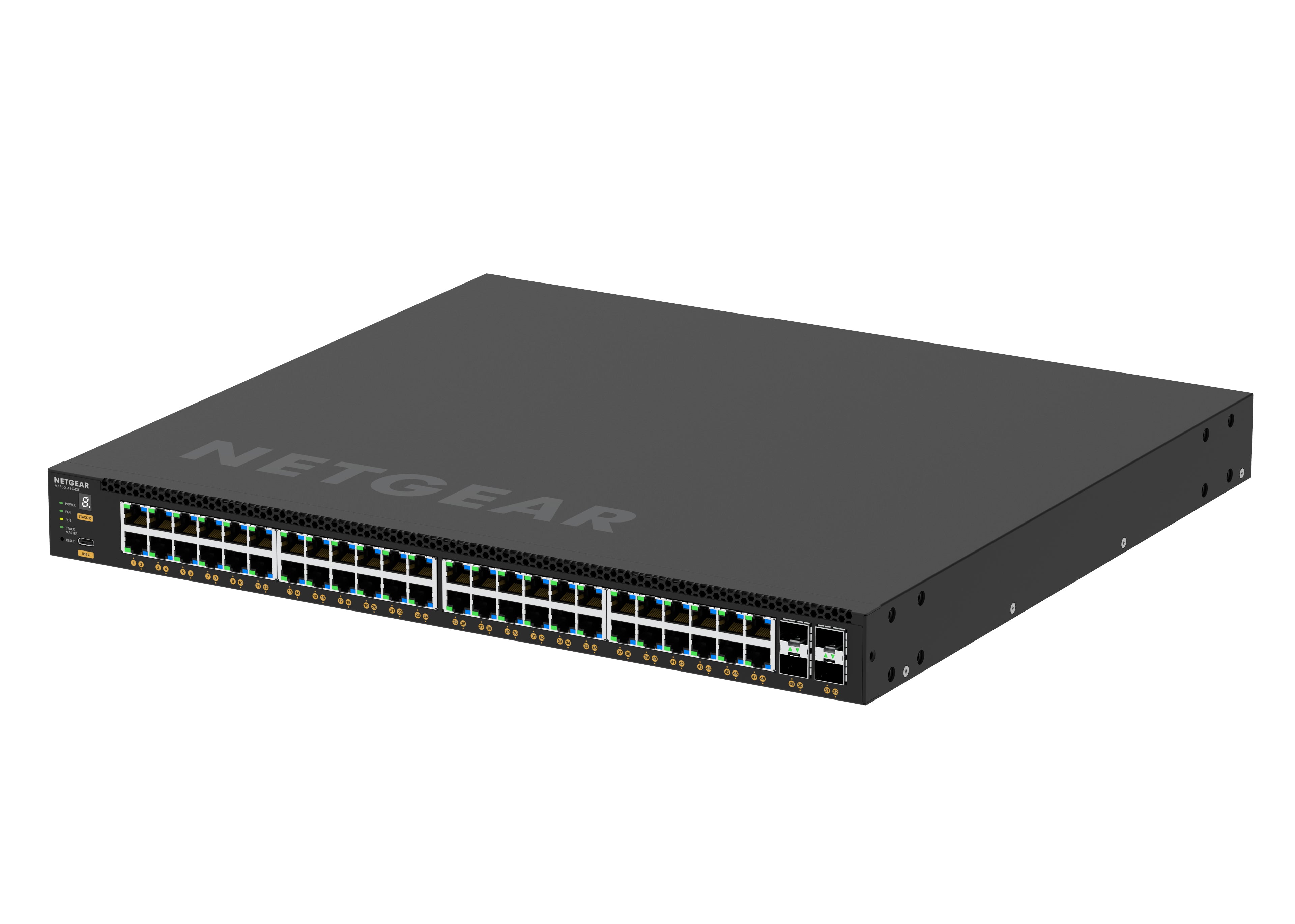 NETGEAR M4350-48G4XF Géré L3 Gigabit Ethernet (10/100/1000) Connexion Ethernet, supportant l'alimentation via ce port (PoE) 1U Noir