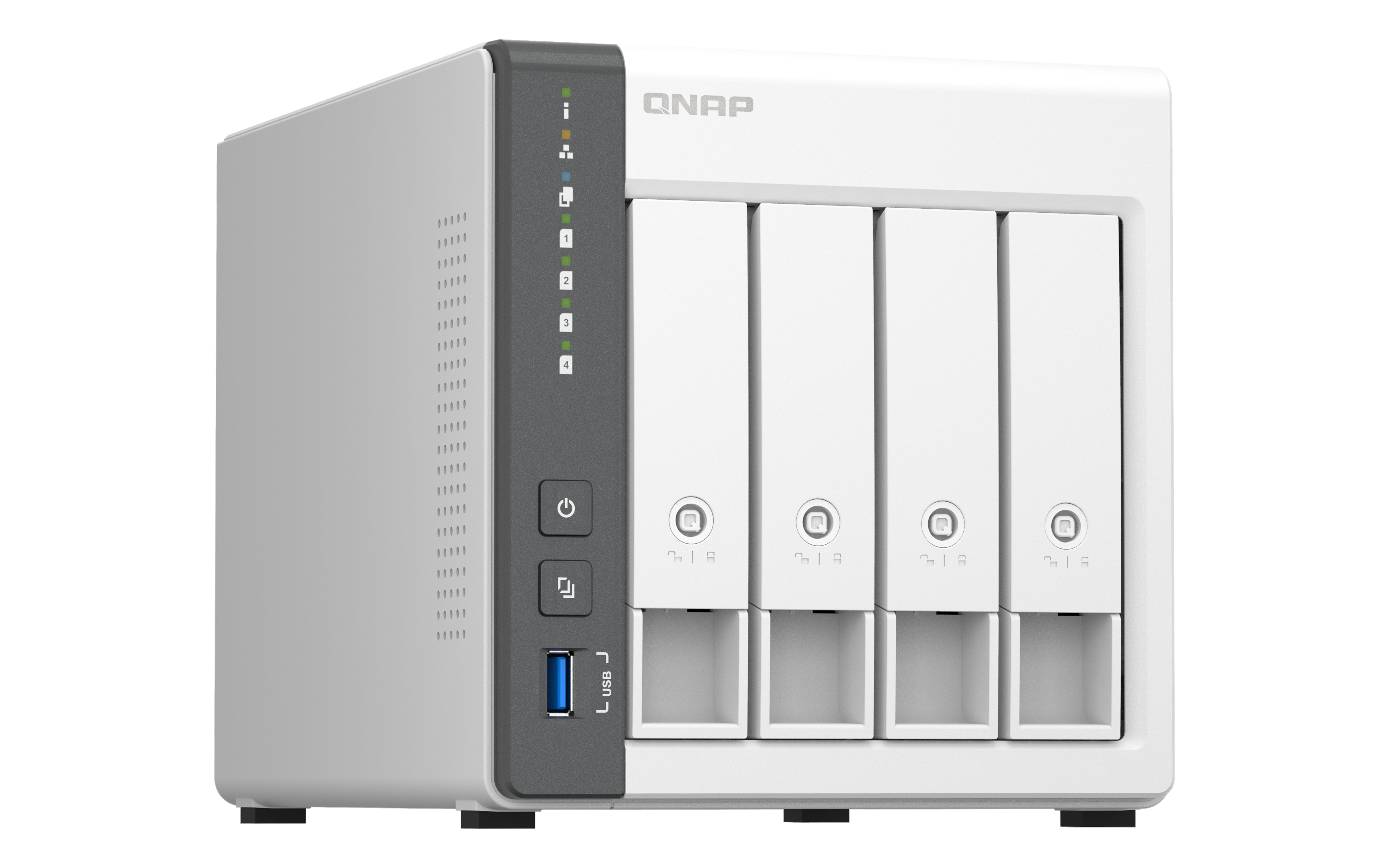 QNAP TS-433 NAS Tower ARM Cortex-A55 4 Go 0 To QNAP QTS Blanc