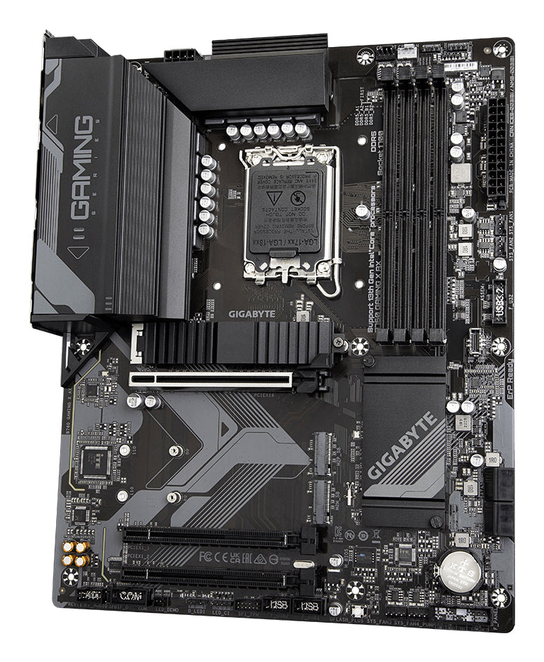 GIGABYTE B760 GAMING X AX Carte Mère - Compatible avec les processeurs Intel Core 14e génération, VRM numérique 8+1+1 phases, jusqu'à 7600MHz DDR5 (OC), 3x PCIe 4.0 M.2, Wi-Fi 6E, 2.5GbE LAN, USB 3.2 Gen 2