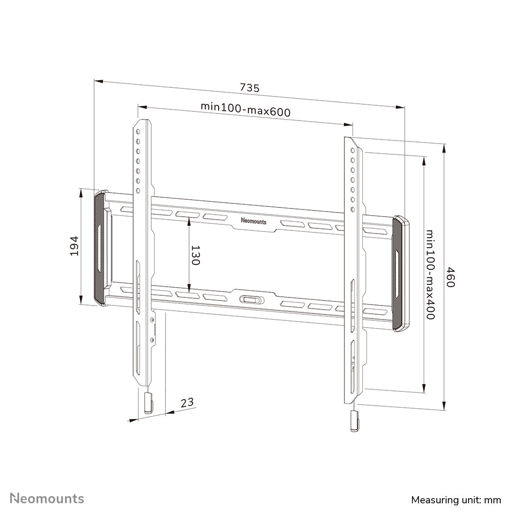Neomounts WL30-550BL16 Support pour écran mural 42-86" - ultra-plat - installation facile