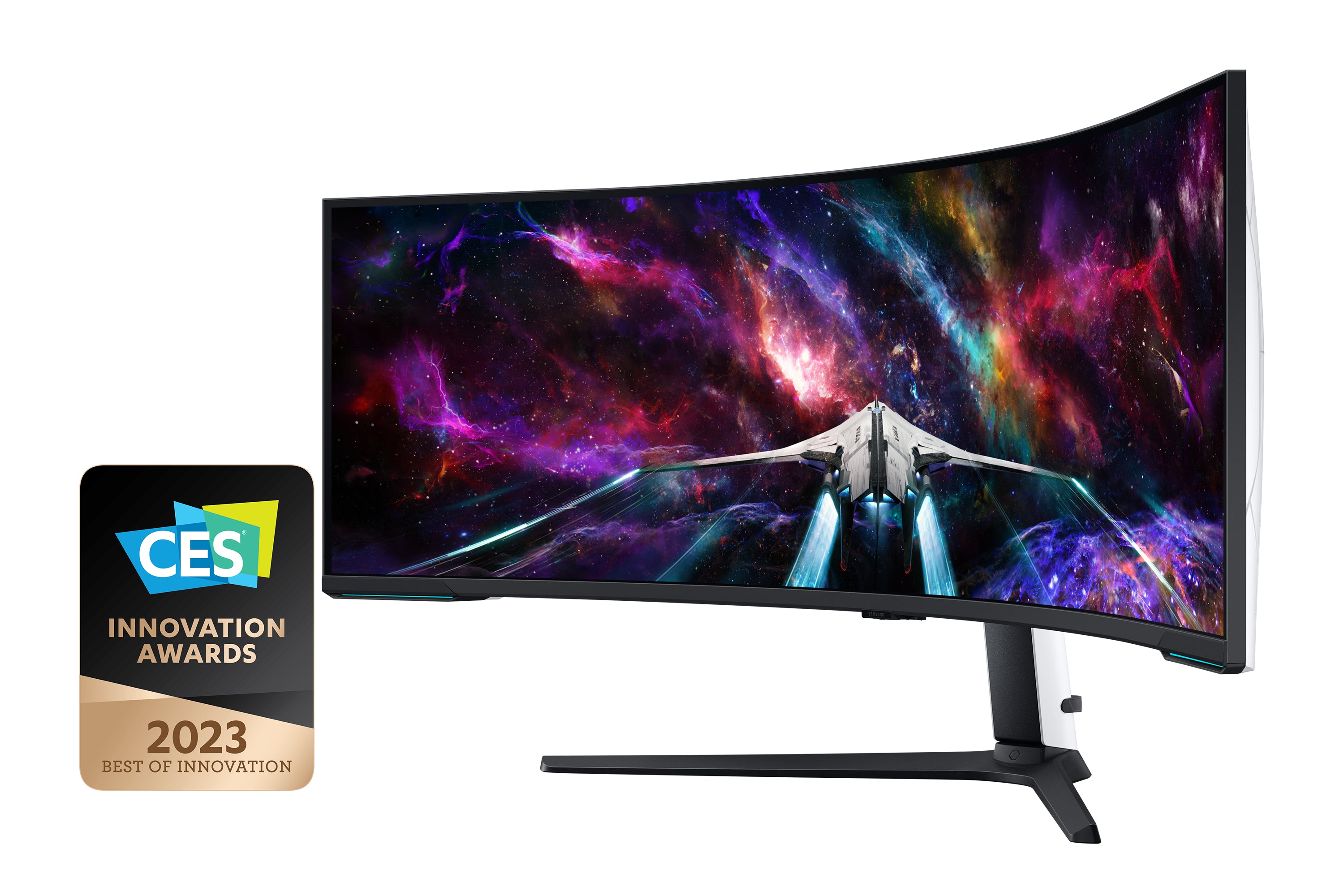 Samsung G95NC LED display 144,8 cm (57") 7680 x 2160 pixels Dual UHD QLED Blanc