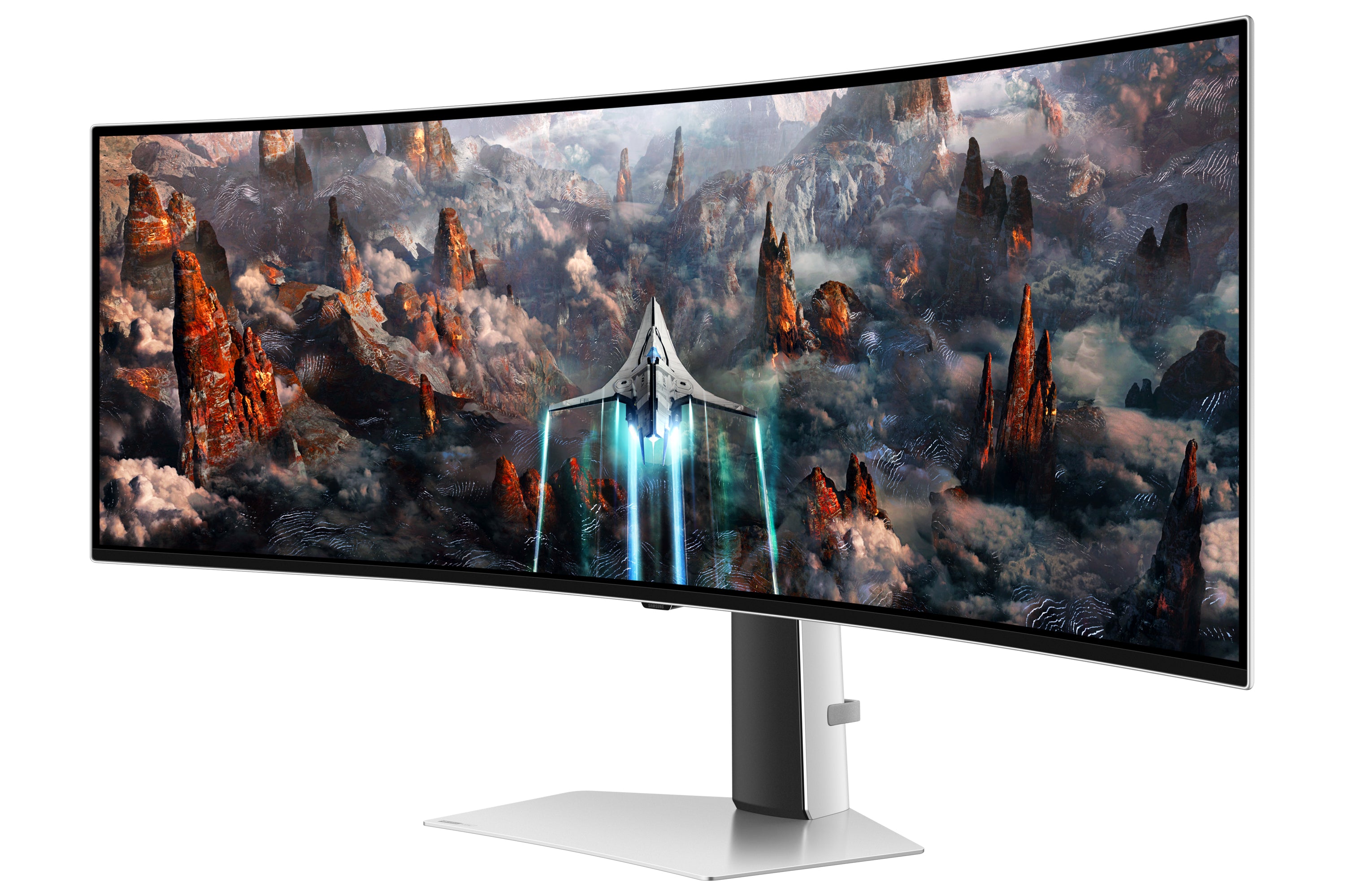 Samsung G93SC écran plat de PC 124,5 cm (49") 5120 x 1440 pixels Dual QHD OLED Argent