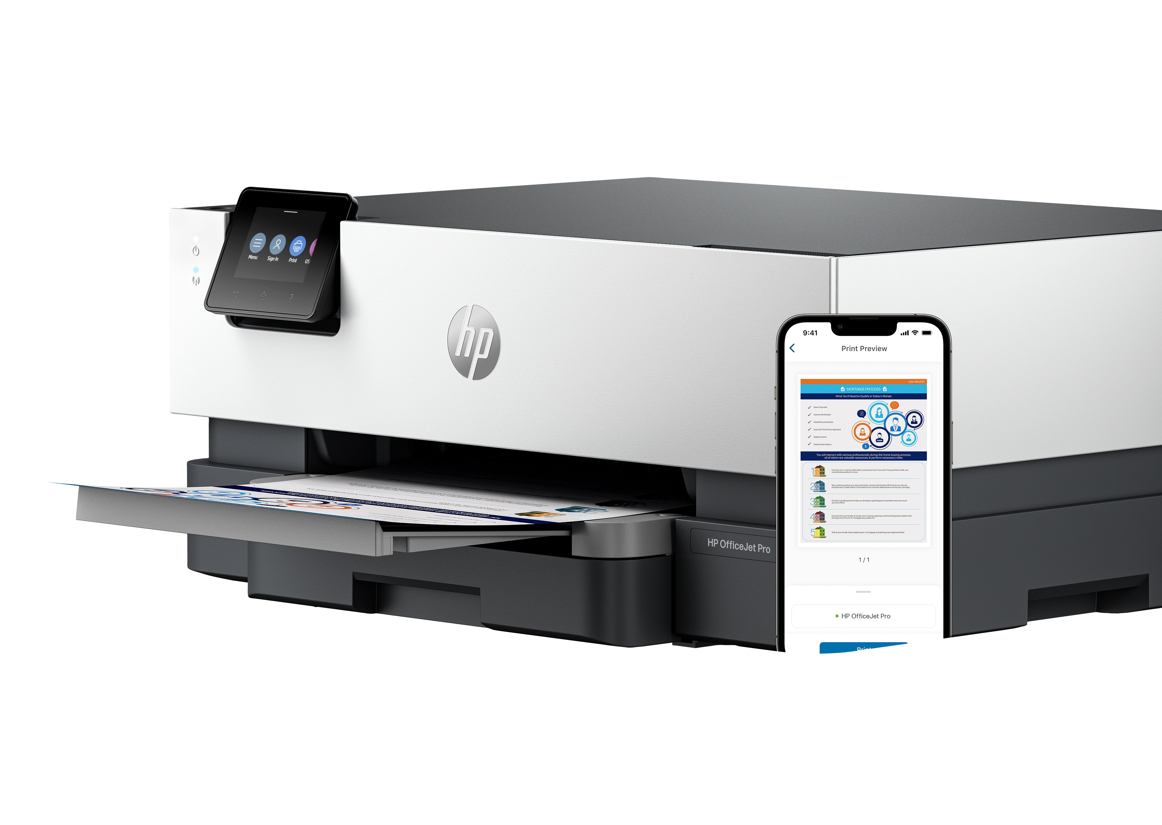 HP OfficeJet Pro 9110b Sans fil Couleur Imprimante, Impression recto-verso