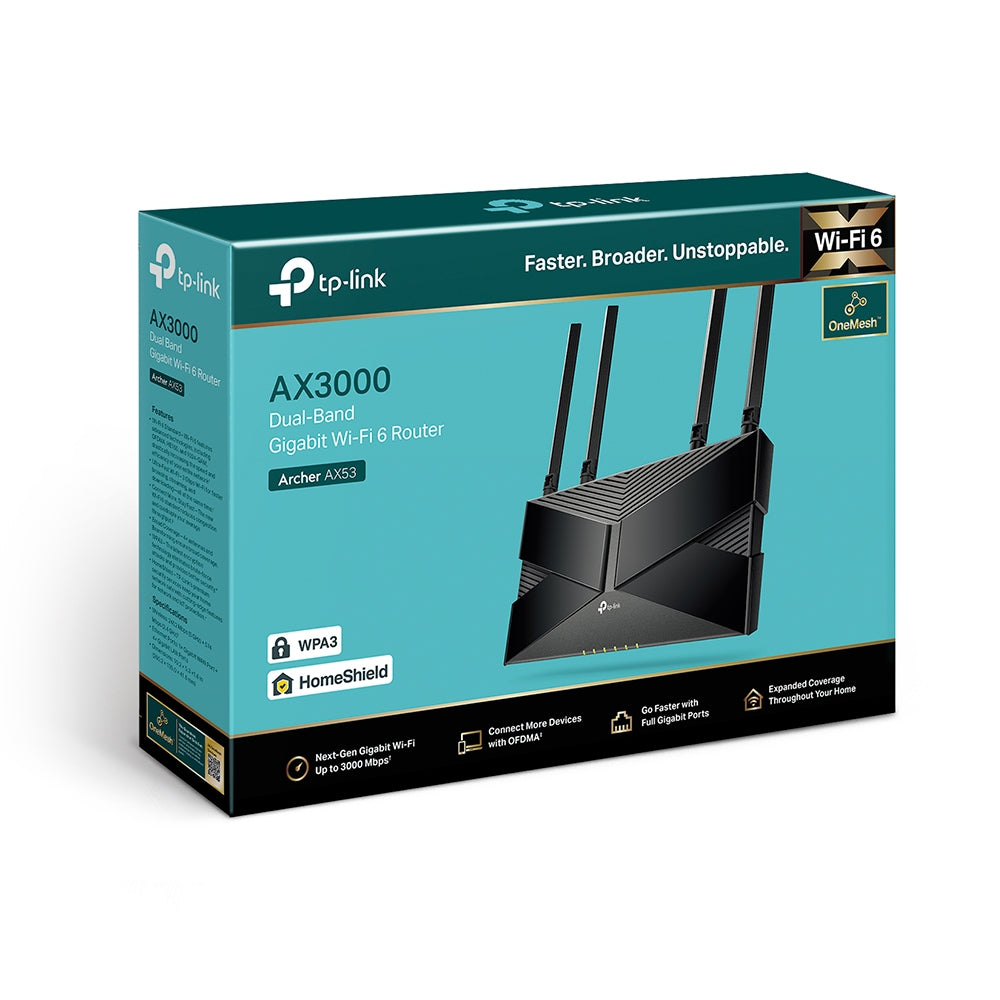 TP-Link Archer AX53 routeur sans fil Gigabit Ethernet Bi-bande (2,4 GHz / 5 GHz) Noir